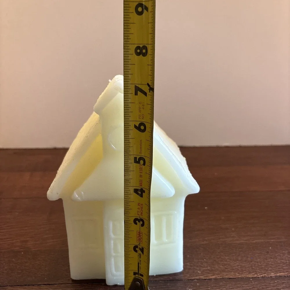 Pottery Barn House Church Candle  Christmas NEW Never Lit Large White 7